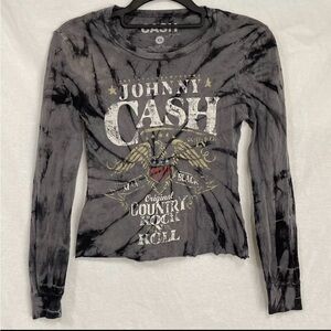 Johnny Cash Women's Long Sleeve Crop Tee